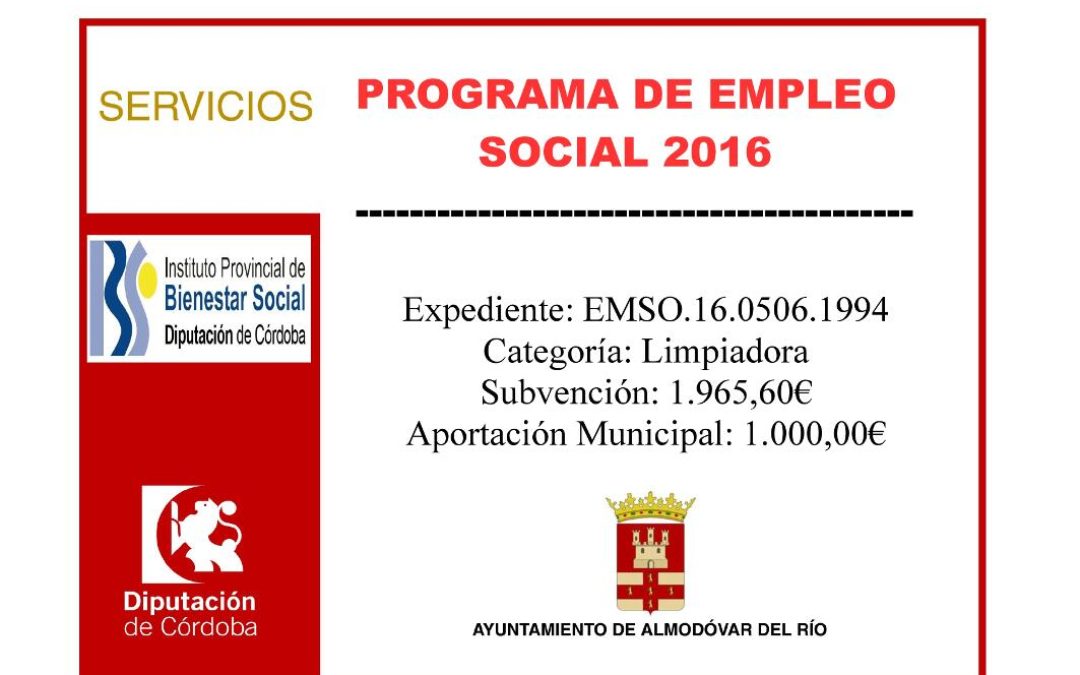 Programa de empleo social 2016 - Exp: EMSO.16.0506.1994 1