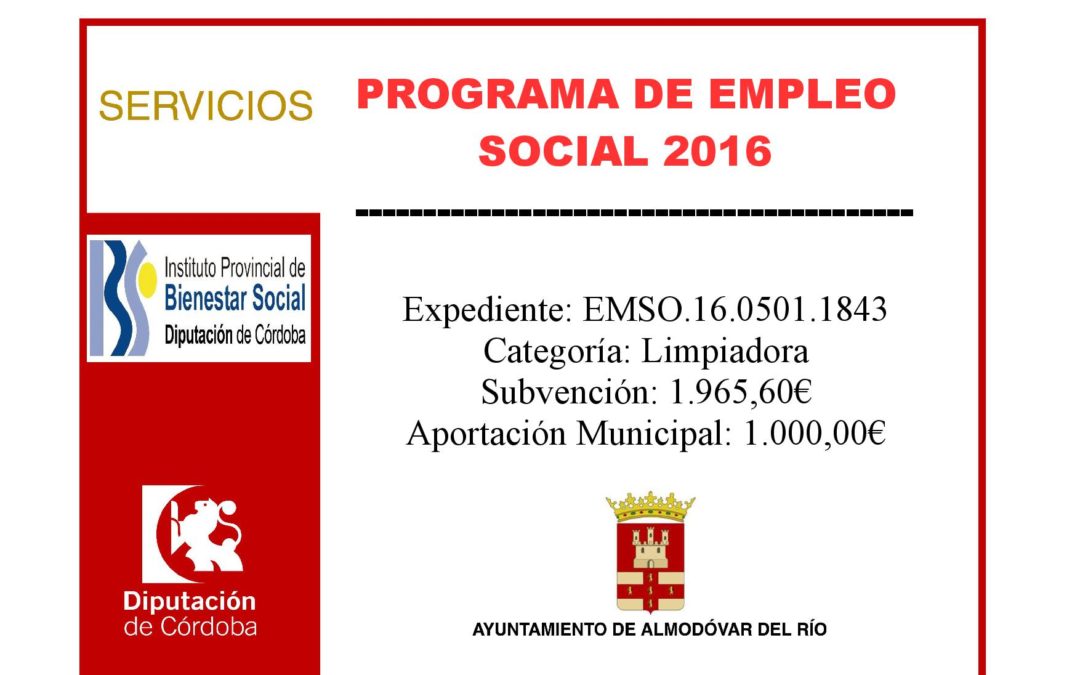 Programa de empleo social 2016 - Exp: EMSO.16.0501.1843 1