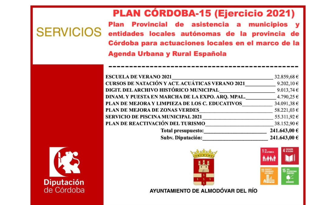 Colaboración de la Diputación Provincial dentro del Plan Córdoba 15