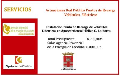 Instalación de punto de recarga para coches eléctricos en c/La Barca